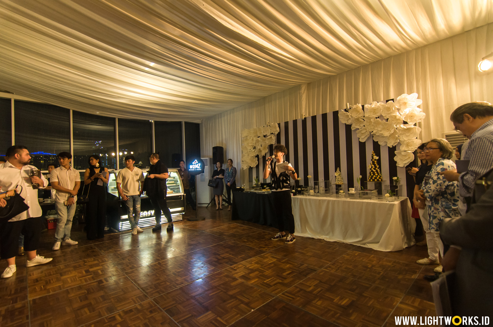 Rooftop Soiree | Venue at Four Winds Apartment | Decoration by Pea and Pie | Partner up with Nomzjakarta | MC by Dave Hendrik | Interior by Urban Quarter Indonesia | Media partner by Epicure Magezine Asia | Wolfblass wine by DSP Wine & Spirits | Glassess by Riedel Indonesia | Kitchen Equipment by Rotaryana Prima | Cider by Strongbow Indonesia | Supported by RINKU | Lighting by Lightworks