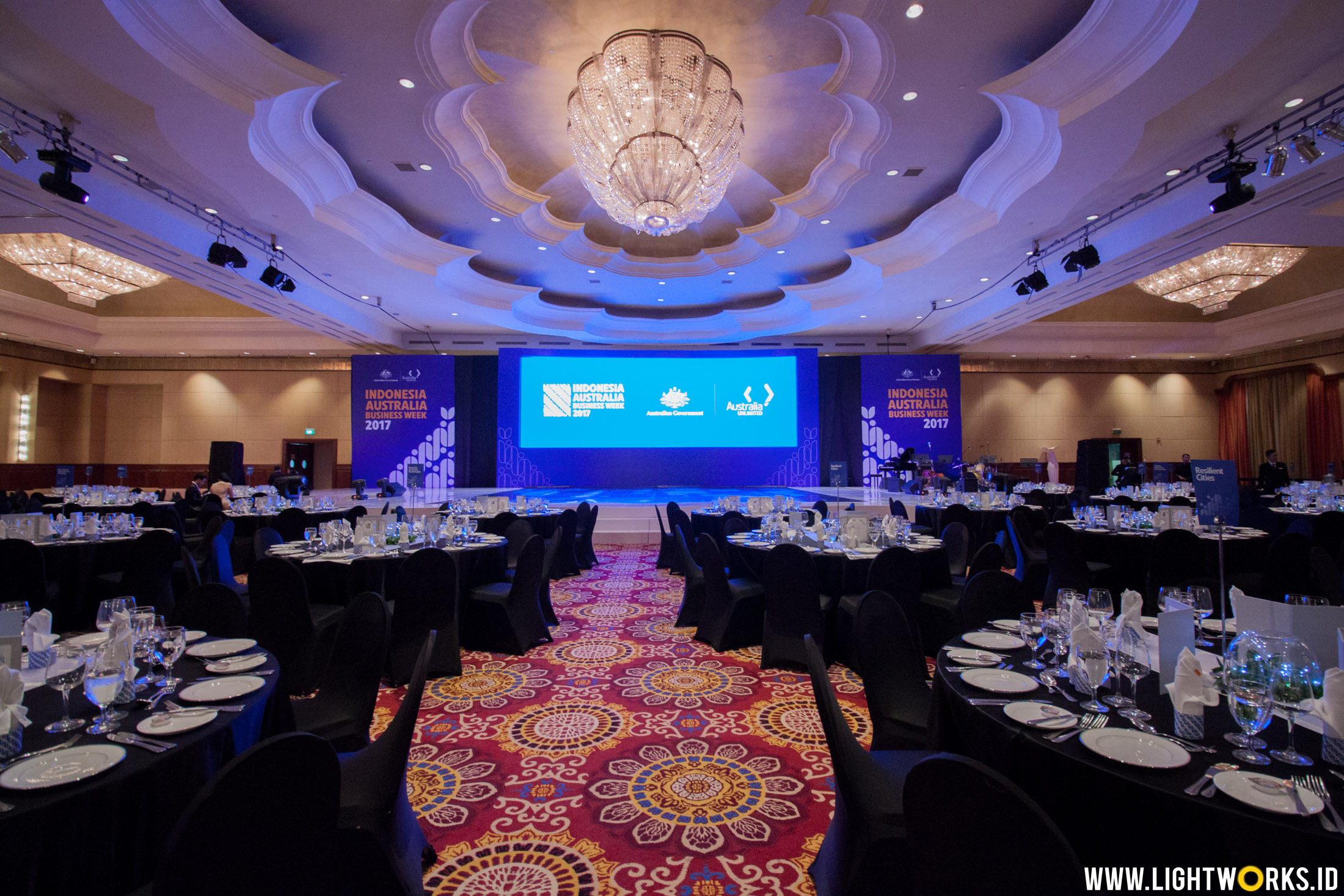 Indonesia Australia Business Week 2017 | Venue at The Ritz-Carlton Mega Kuningan | Sound system by Soundworks Jakarta | Lighting by Lightworks