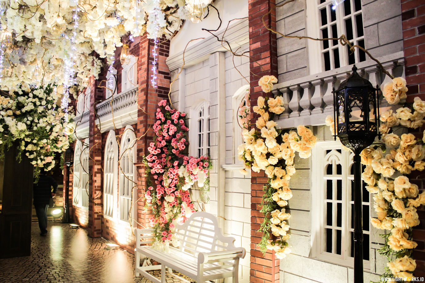 Andra and Natasha’s wedding reception | Venue at Kempinski Jakarta | Organised by IdnCo WO | Decoration by Lavender Decoration | Florist by Twigs & Twine | MC: Daddo Parus | Cake by Timothy Cake | Suit by Agus Lim | Gown by Yogie Pratama | Lighting by Lightworks 