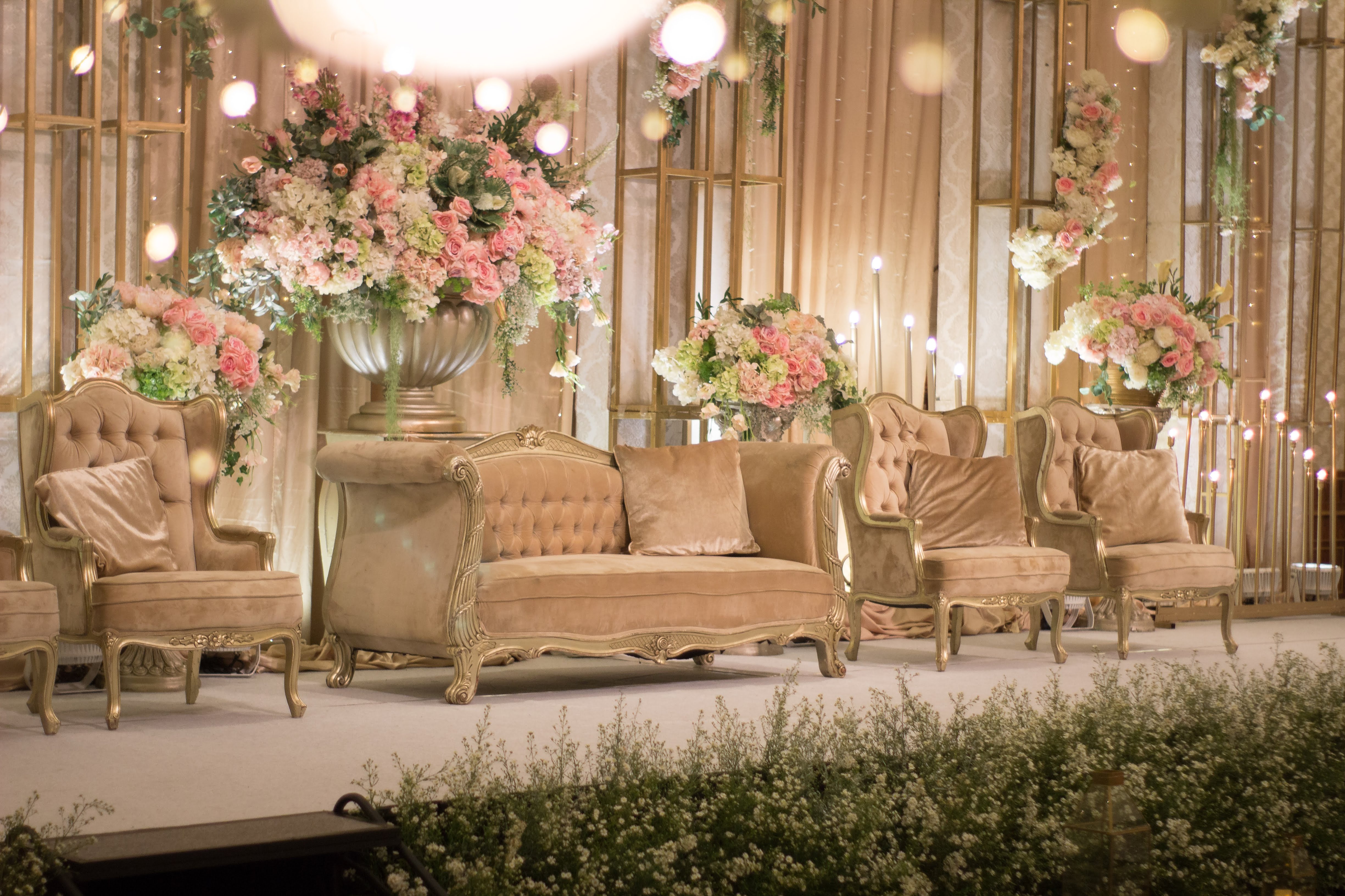 Audrey and Ryan's wedding // Venue at Four Seasons Jakarta // Decoration by Lily  Florist and Decoration // Organised by Partee Organiser // Lighting by Lightworks