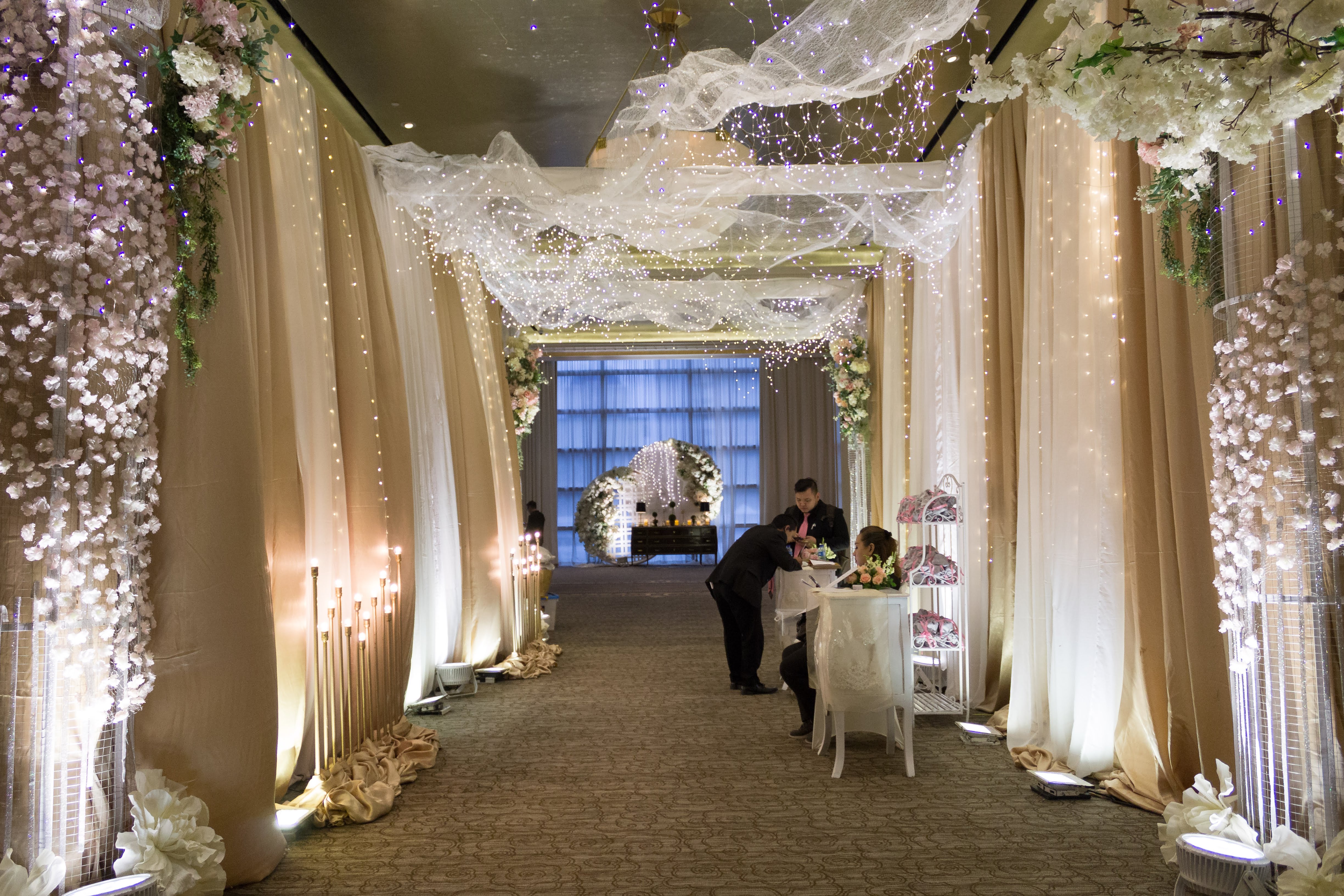 Audrey and Ryan's wedding // Venue at Four Seasons Jakarta // Decoration by Lily  Florist and Decoration // Organised by Partee Organiser // Lighting by Lightworks