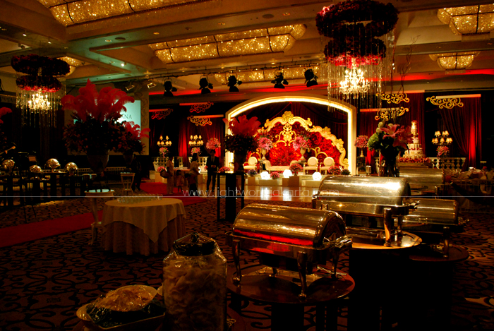 Decoration by -- ; Located in Four Seasons Hotel Ballroom, Jakarta ; Lighting supported by Lightworks