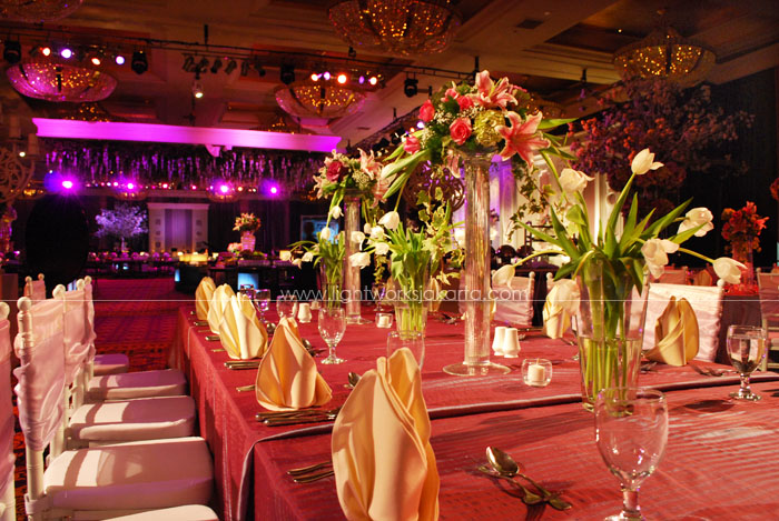 Decoration by ; Located in Mulia Hotel Ballroom ; Lighting supported by Lightworks