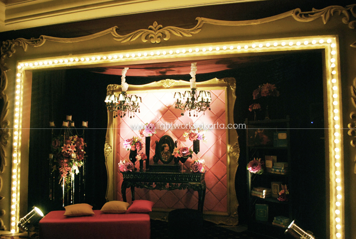 Hendy & Shelly 's Wedding ; Decoration by Lotus Design ; Located in Grand Ballroom Hotel Mulia ; Lighting by Lightworks