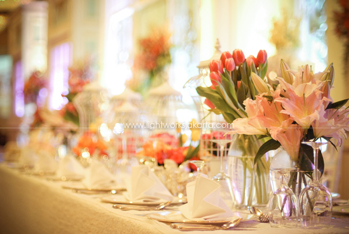 Anthony and Nancy's Wedding ; Decoration by Lotus Design ; Located in Grand Ballroom Hotel Mulia ; Lighting by Lightworks