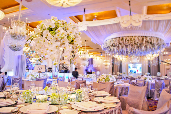 Kevin and Vibricia's Wedding ; Decorated by Nefi Decor; Located in Mulia Hotel; Lighting by Lightworks