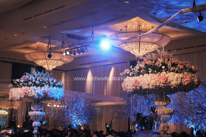 Dion & Gladys'  Wedding ; Decorated by Nefi Decor; Located in Ritz Carlton Pacific Place ; Lighting by Lightworks