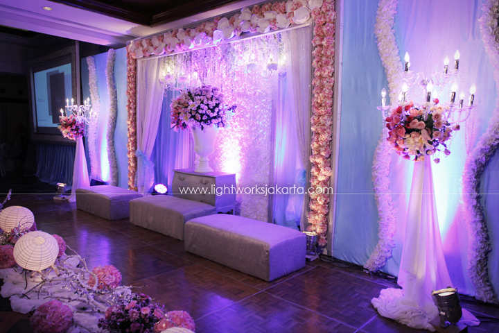 Ganni & Yuri's Wedding ; Decorated by De Sketsa ; Located in Ceria Room Shangri-La; Lighting by Lightworks