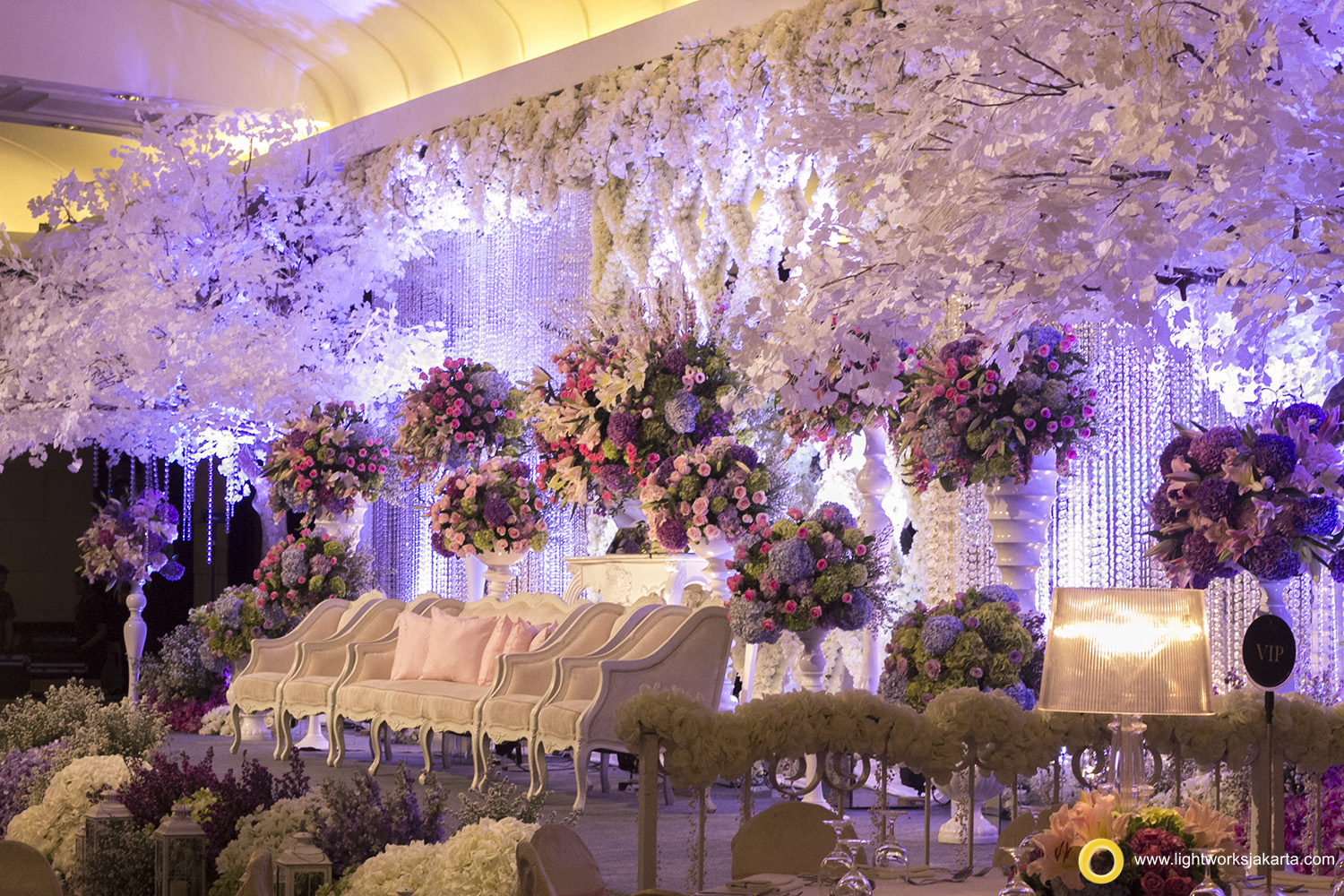 Dharma and Cana's Wedding Reception; Venue at Intercontinental Hotel; Decoration by Lotus Decoration; Wedding Cake by Cream and Lace; Lighting by Lightworks