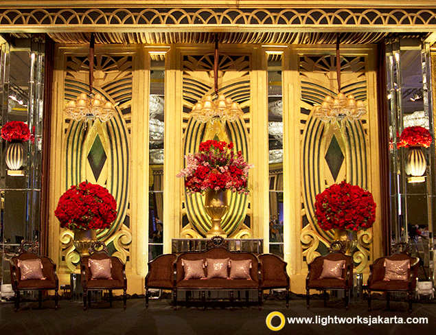 Djunaedy and Mariana's Wedding Reception; Venue at Mulia Hotel, Jakarta; Organized by Flair WO; Wedding Cake by LeNovelle Cake; Entertainment by Andrew Lee Entertainment; Photography by Moreno Photography; Decoration by Nefi Decor; Lighting by Lightworks