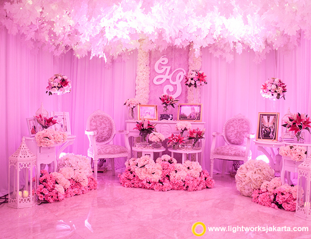 Grace and Susanto's Wedding Reception | Venue at Borobudur Hotel | Cake by Hova Cake | Decoration by Grasida | Lighting by Lightworks