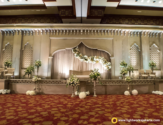 Angga and Nawa wedding reception | Venue at Balai Kartini | Decoration by 2DSIGN Decor | Lighting by Lightworks