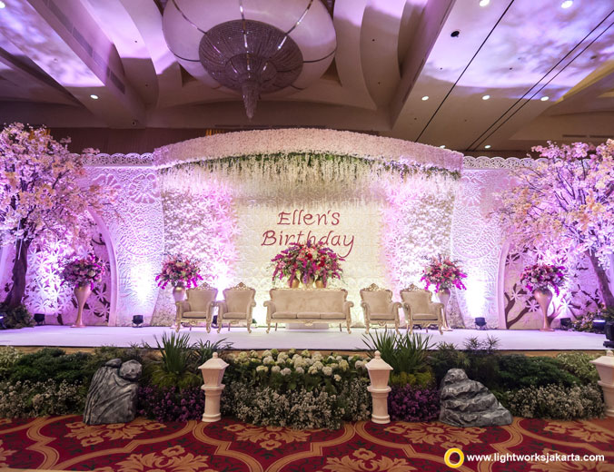 Ellen’s 71th Birthday Party | Venue at The Ritz-Carlton Pasific Place | Decoration by White Pearl Decoration | Lighting by Lightworks